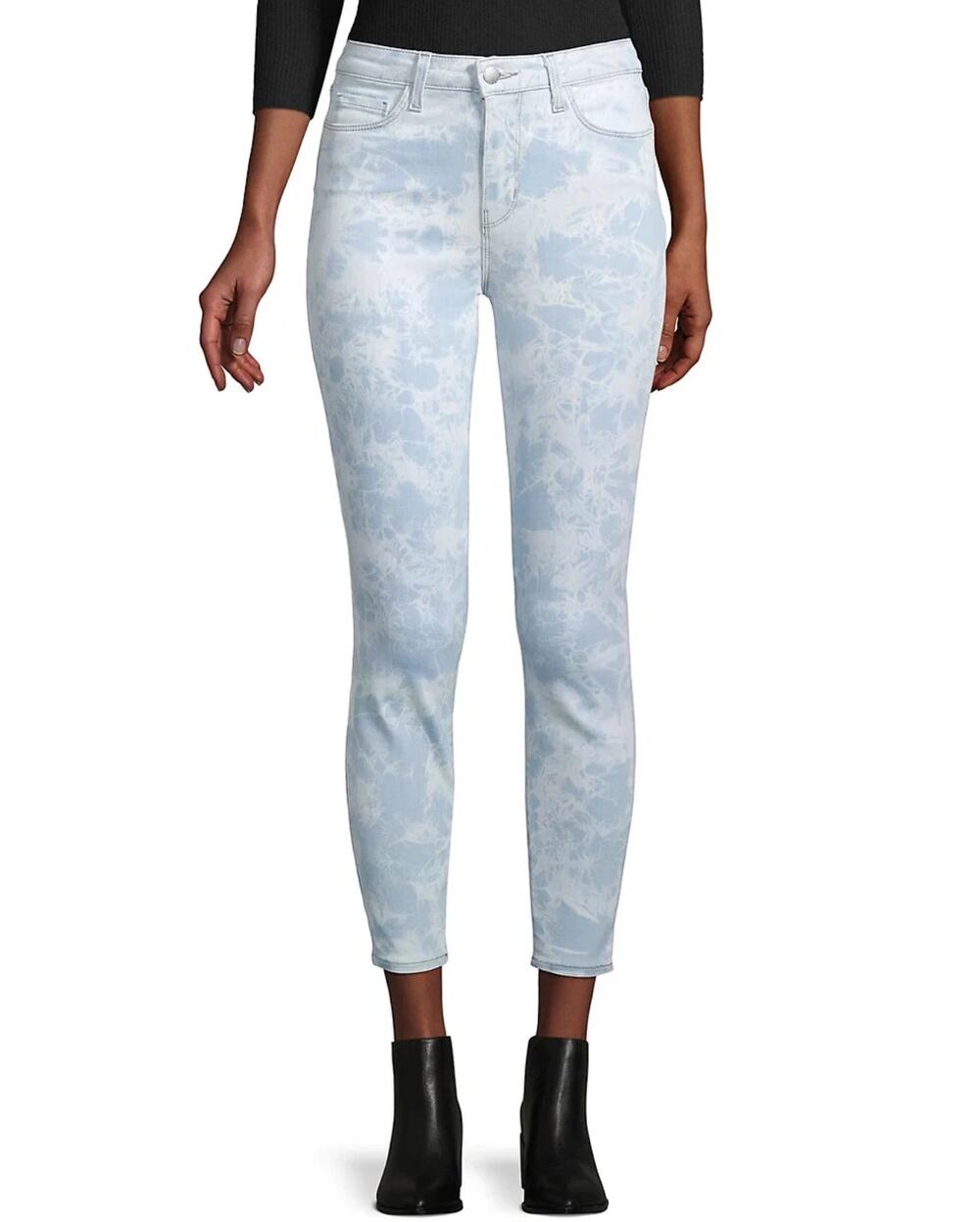 L'AGENCE Margot Jeans SZ26 NEW Tie-Dye High-Rise Skinny Abyss Denim Stretch NWOT